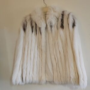 Elegant White SAGA FOX Fur Coat